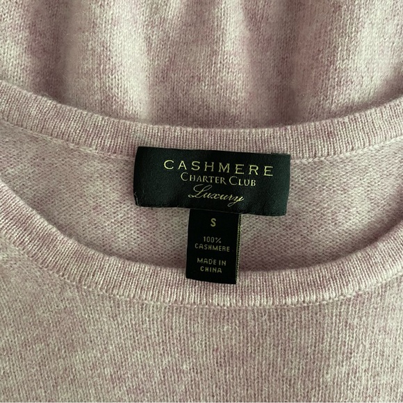 Charter Club Cashmere Crew Neck Chantilly Pink Sweater - Picture 6 of 7